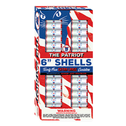 The Patriot 6" XL Canister Shell - 12 Double Breaks 12 Breaks with Mines! NEW LOWER PRICE!